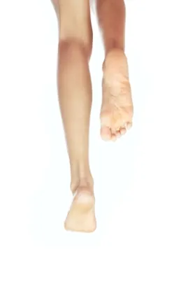 bottom of legs running barefoot