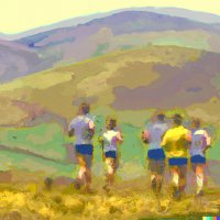 Runner doing a dynamic warm-up before a run