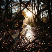 Runner silhouetted on a muddy autumn trail, thinking through next steps when treatment is not working