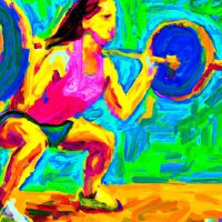 Personal trainer helping runner with gym equipment